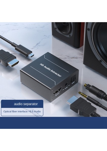 -Uyumlu Ses Ayırıcı 4K30Hz Hd Sinyal 3.5 Ses Çıkarıcı Optik Ses Dönüştürücü Ses Adaptörü Ab Tak (Yurt Dışından)