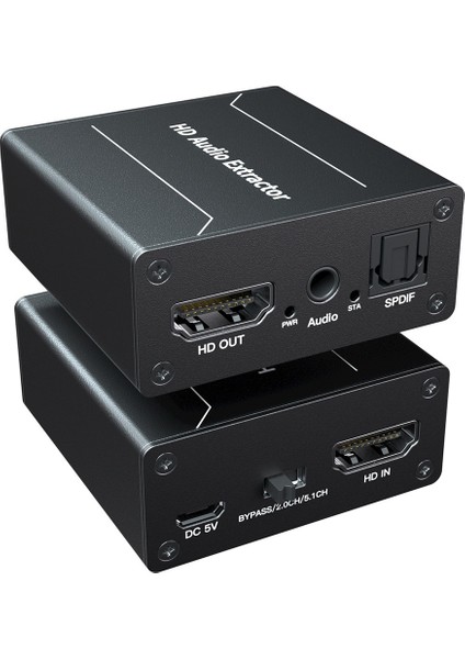 -Uyumlu Ses Ayırıcı 4K30Hz Hd Sinyal 3.5 Ses Çıkarıcı Optik Ses Dönüştürücü Ses Adaptörü Ab Tak (Yurt Dışından)
