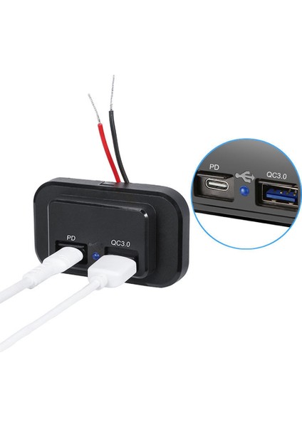 Qc3.0 USB Araç Şarj Soketi 12 V/24 V 3.1A 4.8A USB Şarj Çıkışı Güç Adaptörü Motosiklet Kamyon Atv Tekne Araba Rv (Yurt Dışından)