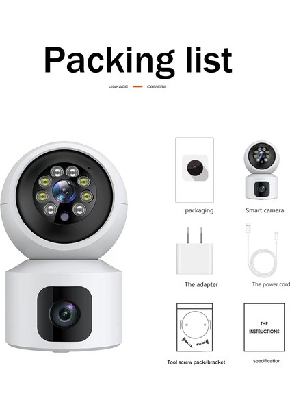 Dürbün Bağlantı Kamerası Kablosuz Gözetleme Kamerası 2mp Hd Wifi Monitör Ev Akıllı Güvenlik Kamerası Abd Tak (Yurt Dışından) indirimleri