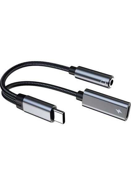 2 In 1 USB C - 3.5mm Kulaklık Jakı Adaptörü Tip C S20 10 Plus S21 Pro Için Şarj Ses Aux Adaptörü (Yurt Dışından)