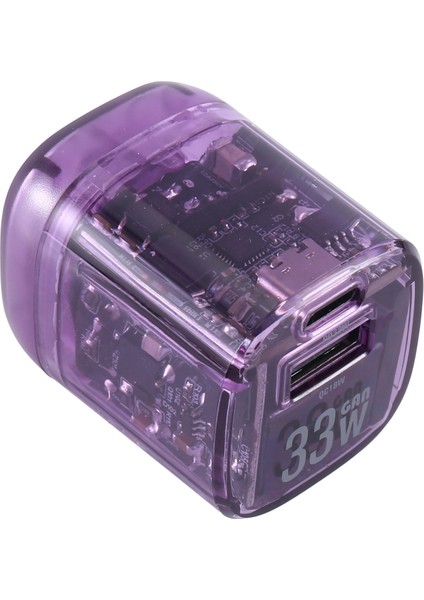 33W Şarj Cihazı Şeffaf Punk PD20W Küçük Hacimli Düşük Sıcaklık Abd Fold Qc Çok Protokollü Telefon Hızlı Şarj Kafası, B (Yurt Dışından)