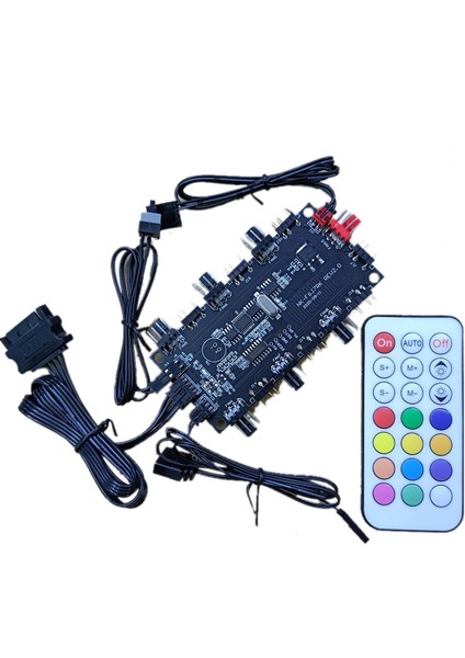 Rgb Aura Argb Kablo Ayırıcı Hub Kasa Sıcaklık Kontrol Kontrol Cihazı Uzatma Kablosu Adaptör Işığı (Yurt Dışından)