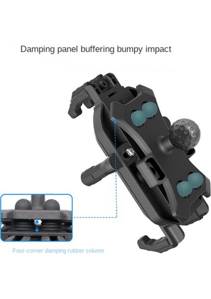 Motosiklet Cep Telefonu Braketi Bisiklet Darbeye Dayanıklı Cep Telefonu Braketi Şok Emme Sarsıntı Önleyici Braketi 360 ° Braketi (Yurt Dışından) indirimleri