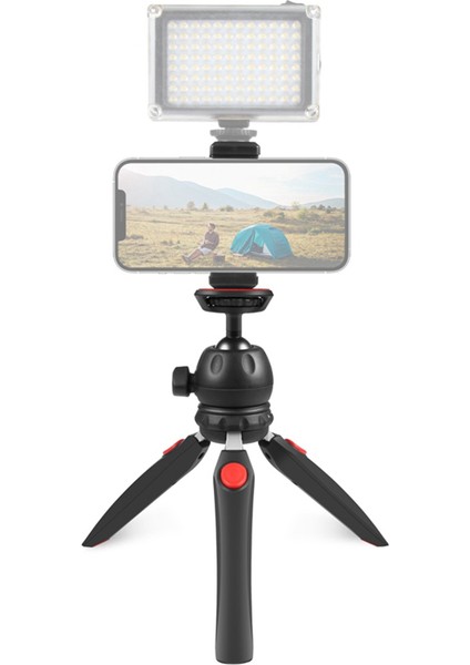 Çok Fonksiyonlu Taşınabilir Mini Braket Vlog Telefon Klipsli Canlı Sabitleyici Tripod Sabit Atış Anti-Sarsıntı Braketi, Kırmızı (Yurt Dışından)