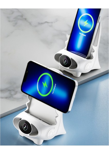 Sandalye Standı Manyetik Emme Cep Telefonu Tutucu 15W Kablosuz Şarj Kablosu ile Akıllı Telefon Için Hızlı Şarj, Beyaz (Yurt Dışından) modelleri