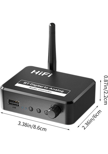 3'ü 1 Arada Bluetooth 5.1 Alıcı USB Oynatıcı Dijitalden Analog'a Taşınabilir Kullanışlı 3,5 mm Ses Dönüştürücü (Yurt Dışından) modelleri