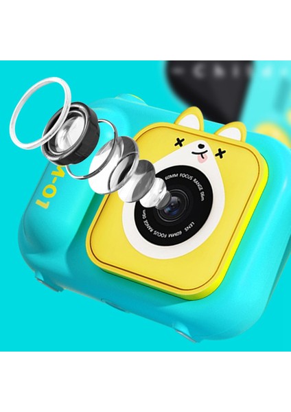 2mp 1080P Karikatür Sevimli Faiz Geliştirme Video Kamera Çocuklar Için Doğum Günü Hediyesi Dijital Kamera(A) (Yurt Dışından)