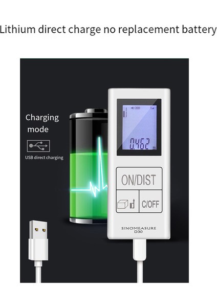 Mini Akıllı Lazer Uzaklık Ölçer Şarj Edilebilir 25M Akıllı Dijital Lazer Uzaklık Ölçer Cep Mesafe Ölçer Ölçü Aletleri (Yurt Dışından)