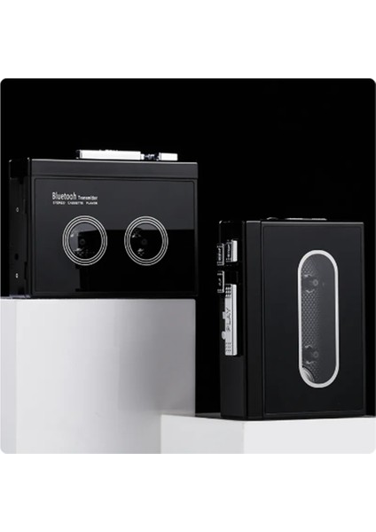 Siyah Retro Stereo Kaset Çalar Walkman Kaset Müzik Ses Bluetooth ile Otomatik Ters (Yurt Dışından)