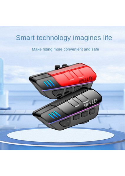 Lx4 Bluetooth Kask Kulaklık Kablosuz Eller Serbest Arama Motosiklet Kaskı Su Geçirmez Kulaklık Stereo Bluetooth Kulaklık B (Yurt Dışından)