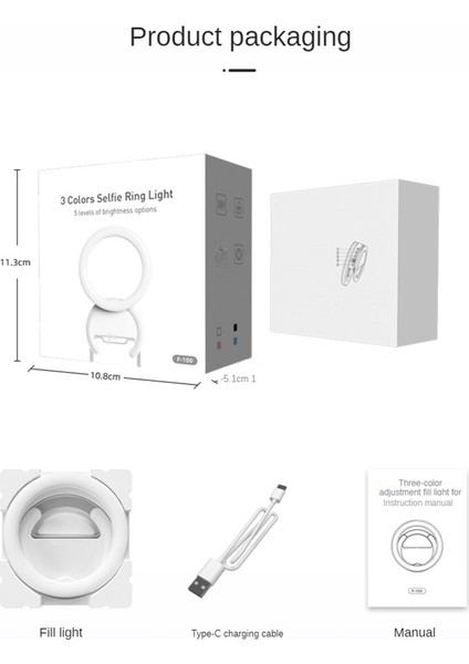 USB Şarj LED Selfie Halkası Ek Aydınlatma Gece Karanlığı Telefon Doldurma Işığı Için Selfie Artırıcı Yanıp Söner, Pembe (Yurt Dışından)