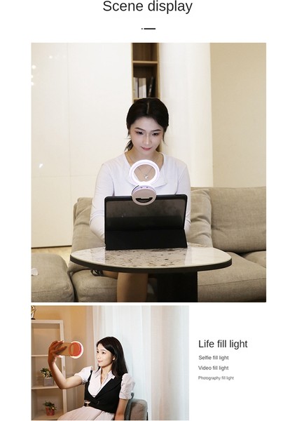 USB Şarj LED Selfie Halkası Ek Aydınlatma Gece Karanlığı Telefon Doldurma Işığı Için Selfie Artırıcı Yanıp Söner, Pembe (Yurt Dışından)