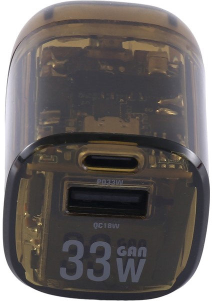 33W Şarj Cihazı Şeffaf Punk PD20W Küçük Hacimli Düşük Sıcaklık Abd Fold Qc Çok Protokollü Telefon Hızlı Şarj Kafası, A (Yurt Dışından)