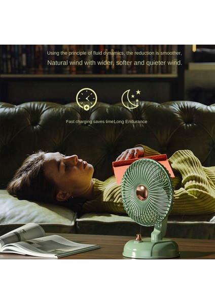 2000 Mah Yaz Fan Dilsiz Otomatik Salınımlı Kafa Masa Fanı Taşınabilir Fan USB Şarj Yüksek Rüzgar Enerjili Fan Ev Için Yeşil (Yurt Dışından) indirimleri