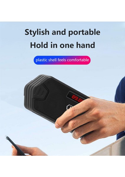 Taşınabilir Bluetooth Mini Subwoofer Desteği Tf Kart USB Hoparlör Fm Alıcısı/radyo Fm Mavi (Yurt Dışından)