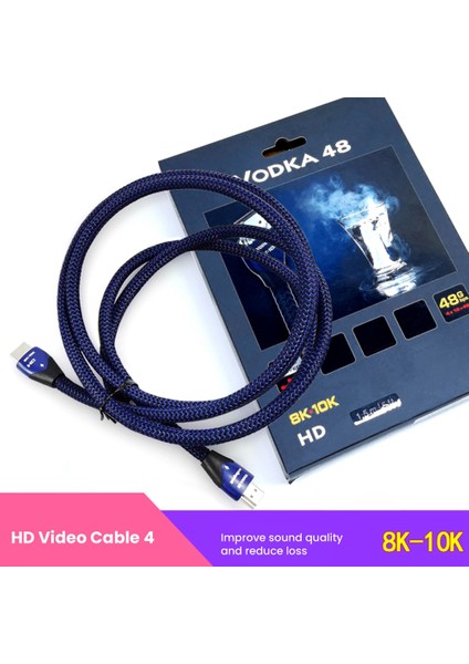 Yüksek Hızlı 3D Efekti 8k - 10K Vodka Audio Quest -Uyumlu Kablolu Video Av Kablolu Tv 48GBPS Ultra Hd (Yurt Dışından)
