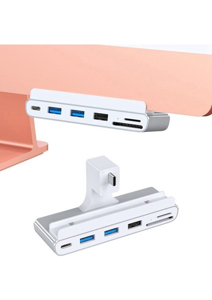 6 In 1 Tip-C USB C Hub Tf Sd Kart Okuyucu Hub Yerleştirme Istasyonu Için USB C Dizüstü Bilgisayarlar Için Destek Sd Tf Kart (Yurt Dışından)