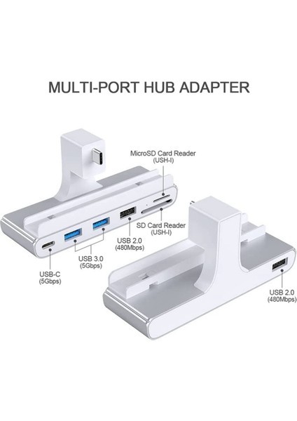 6 In 1 Tip-C USB C Hub Tf Sd Kart Okuyucu Hub Yerleştirme Istasyonu Için USB C Dizüstü Bilgisayarlar Için Destek Sd Tf Kart (Yurt Dışından)