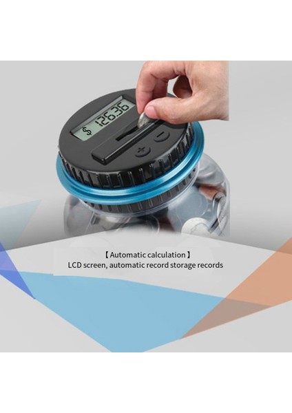 Adet Kumbara Para Kutusu Kavanoz 1.8l Sayaç Elektronik Dijital LCD Sayma Para Para Kutusu Paraları Saklama Kutusu Kavanoz, D (Yurt Dışından)