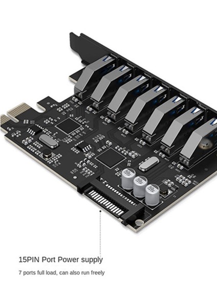 Pvu3-7u Usb3.0 Genişletme Kartı Masaüstü Bilgisayar Pcı-E Genişletme Kartı 1 Sürükle 7 Kasa Genişletme (Yurt Dışından)
