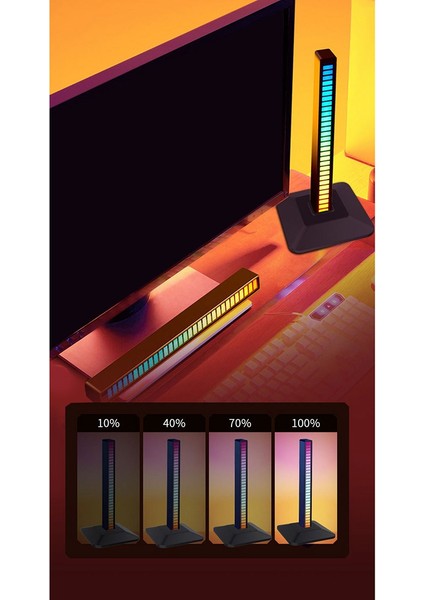 Çok Işlevli Kulaklık Standı Rgb Işıklı Pikap Işık Rafı Bilgisayar Oyun Kulaklığı Ortam Işığı Ekran Standı, Siyah (Yurt Dışından) fiyatları