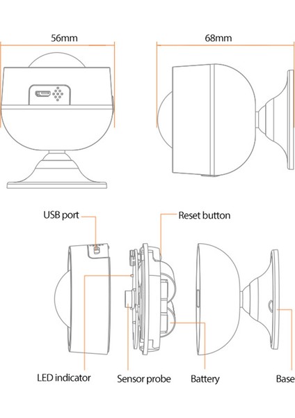 Tuya Zigbee Akıllı Pır Hareket Sensörü, Sıcaklık ve Nem Sensörlü USB Güç Kaynağı Çalışıyor (Yurt Dışından) modelleri