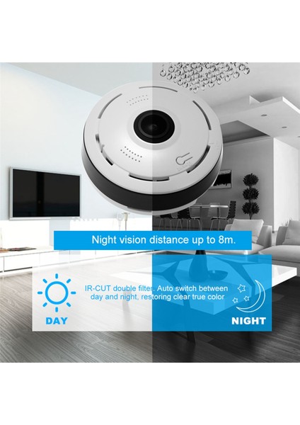 360 Derece Panorama Cctv Kamera Wifi 1080 P Hd Kablosuz Vr Kamera Uzaktan Kumanda Gözetleme Kamerası P2P Ab Tak (Yurt Dışından)