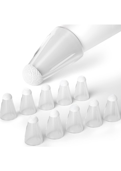 Kalem Için 1/2nd 10 Adet Silikon Yedek Kalem Ipuçları Kapak Dokunmatik Ekran Stylus Kalem Kutusu Ucu, Şeffaf (Yurt Dışından)