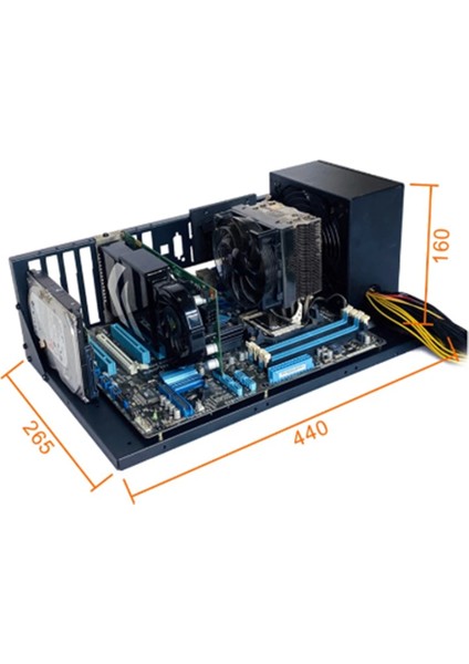 Açık Bilgisayar Kasası Çift Yönlü Sunucu E-Atx/atx Anakart Braketi Test Rafı Açık Soğutma Rafı (Eatx) (Yurt Dışından)