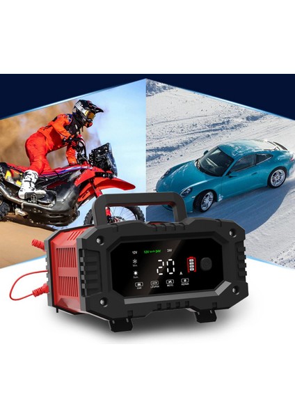 12V24V Tam Otomatik Akıllı Şarj Cihazı 20A Yüksek Güç Taşınabilir Araba Motosiklet Pil Şarj Cihazı Pil Şarjı Için Ab Tak (Yurt Dışından)