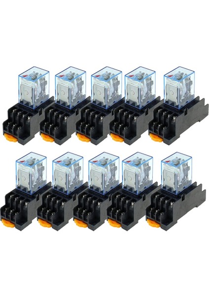 10 Adet MY4NJ 14PIN 4dpdt Elektronik Mini Elektromanyetik Röle 5A Bobin PYF14A Soket Tabanı Ac 220 V (Yurt Dışından)