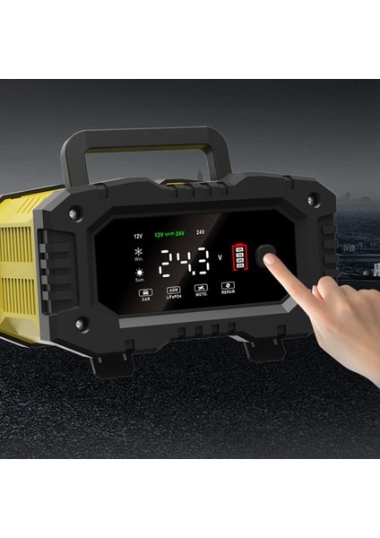 12V24V Tam Otomatik Akıllı Şarj Cihazı 10A Yüksek Güç Taşınabilir Araç Motosiklet Pil Şarj Cihazı Pil Şarjı Için Ingiltere Tak (Yurt Dışından)