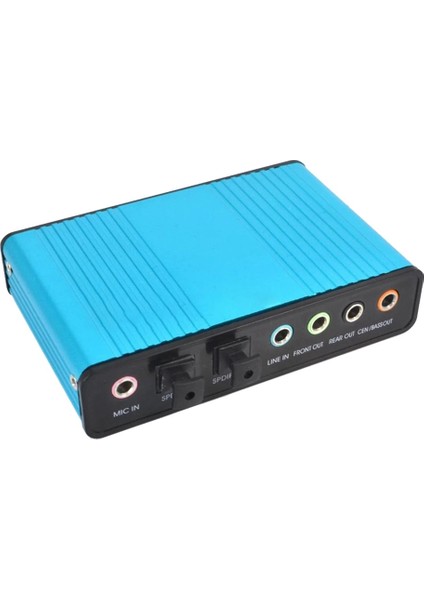 USB 6 Kanal 5.1 / 7.1 Çevresel Harici Ses Kartı Pc Dizüstü Masaüstü Tablet Ses Optik Adaptör Kartı (Mavi) (Yurt Dışından)