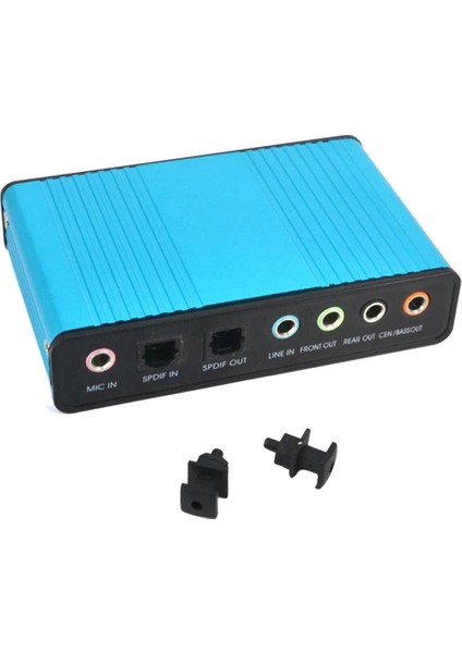USB 6 Kanal 5.1 / 7.1 Çevresel Harici Ses Kartı Pc Dizüstü Masaüstü Tablet Ses Optik Adaptör Kartı (Mavi) (Yurt Dışından)