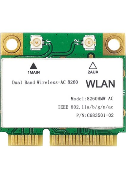 1200 M Wifi Kablosuz Lan Çift Bant 2.4g 5 Ghz Bluetooth 4.2 Gigabit Kablosuz Lan Adaptörü Win7 Win8 WIN10 Linux 8260HMW (Yurt Dışından)
