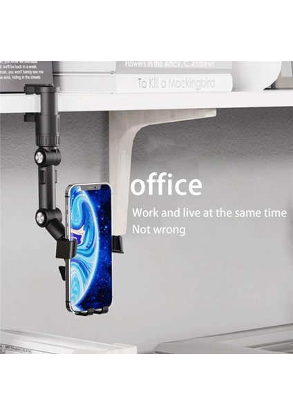 Çok Işlevli Cep Telefonu Tutucu Araba Için 360 Derece Ayarlanabilir Stand Dikiz Aynası Koltuk Asılı Klip Braketi (Gri) (Yurt Dışından)