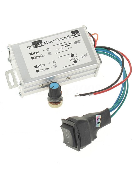 Dc 9V 12V 24V 48V 60V 20A Tersinir Motor Hız Kontrol Regülatörü Sürücüsü Pwm (Yurt Dışından)