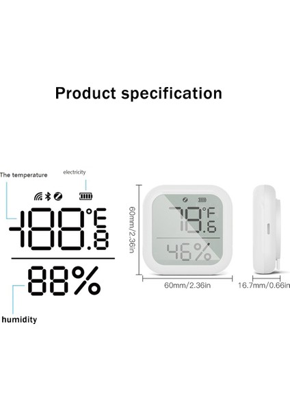 Tuya Zigbee Akıllı Sıcaklık ve Nem Ölçer Sensörü Dijital Uzaktan Kumanda Sıcaklık ve Nem Sensörü (Yurt Dışından)