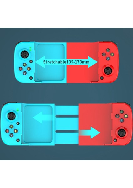 D3 Tip-C Teleskopik Cep Telefonu Gamepad Bluetooth Uyumlu 5.0 Pubg Için Kablosuz Oyun Denetleyicisi Joystick (Kırmızı + Mavi) (Yurt Dışından)