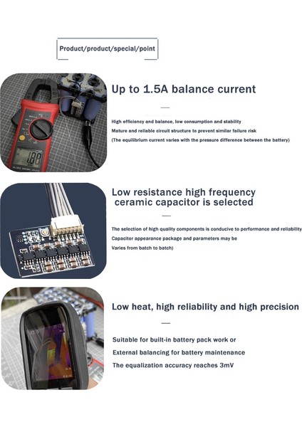 5s 1.5A 0.03V Yüksek Hassasiyetli Lifepo4 Üçlü Li-Ion Pil Paketi Yüksek Akım Aktif Eşitleme Enerji Transfer Kartı (Yurt Dışından)