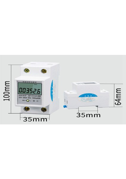 Din-Rail Enerji Ölçer 5-80A LCD Arka Işık Dijital Ekran Tek Fazlı Elektronik Enerji Kwh Ölçer (Yurt Dışından)