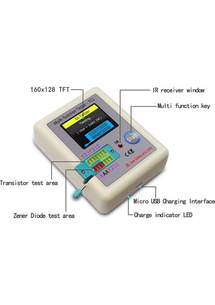 Lcr-Tc1 Tc1 Ekran Çok Fonksiyonlu Tft Arka Işık Transistör Test Cihazı Diyot Triyot Kapasitör Direnç Transistör Için (Yurt Dışından)