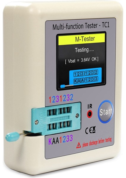 Lcr-Tc1 Tc1 Ekran Çok Fonksiyonlu Tft Arka Işık Transistör Test Cihazı Diyot Triyot Kapasitör Direnç Transistör Için (Yurt Dışından)