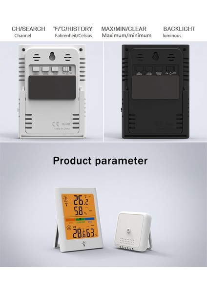 Iç ve Dış Mekan Dijital Termometre Higrometre Hava Istasyonu Hava Tahmini Sıcaklık ve Nem Ölçer Beyaz (Yurt Dışından)