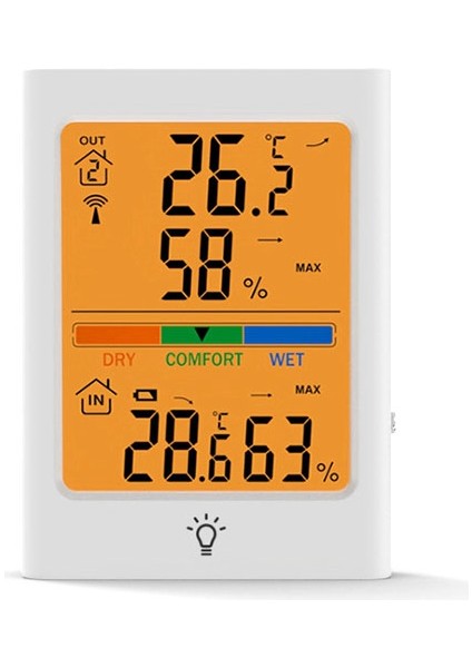 Iç ve Dış Mekan Dijital Termometre Higrometre Hava Istasyonu Hava Tahmini Sıcaklık ve Nem Ölçer Beyaz (Yurt Dışından)