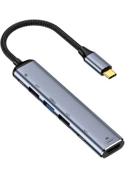 Taşınabilir USB 3.1 Type-C Hub'dan Uyumlu Çoklu Splitter Adaptörüne Pc Için 4K 3 USB C Hub (Y004) (Yurt Dışından)