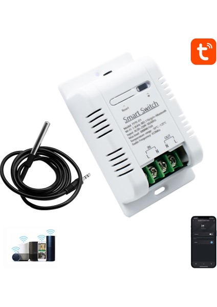 Tuya Akıllı Sıcaklık Anahtarı 16A 3000W Enerji Tüketimi Izleme ile RF433 Alexa Için Akıllı Termostat (Yurt Dışından)