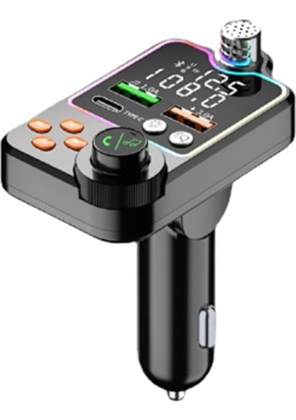 Araba Bluetooth Uyumlu 5.0 Fm Verici Bir Anahtar Mp3 Çalar Mikrofon USB Müzik Çalma Usb3.0 Pd Hızlı Şarj Cihazı (Yurt Dışından)