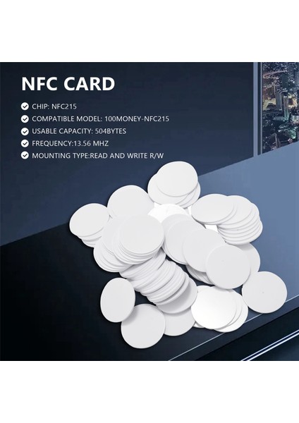 100 Adet/grup Nfc Pvc Paraları Çip Telefonları Mevcut Etiketler Etiketi 215 (Yurt Dışından)